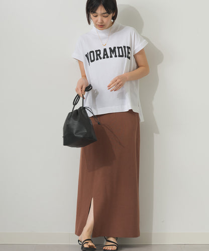 コットンベア天竺フレンチスリーブロゴTシャツ[1125-6120]