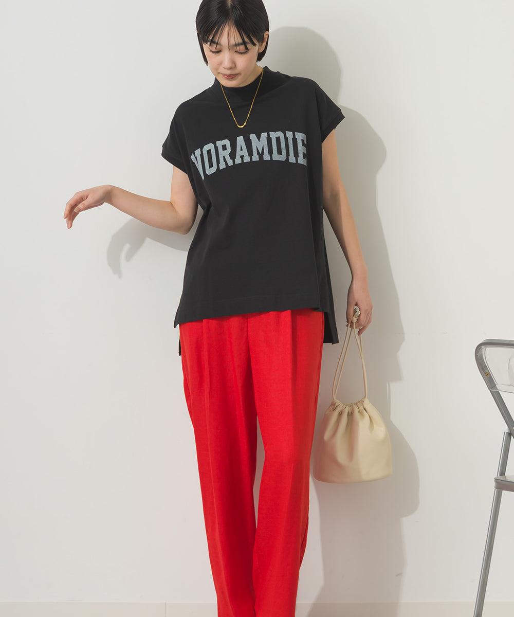 コットンベア天竺フレンチスリーブロゴTシャツ[1125-6120]