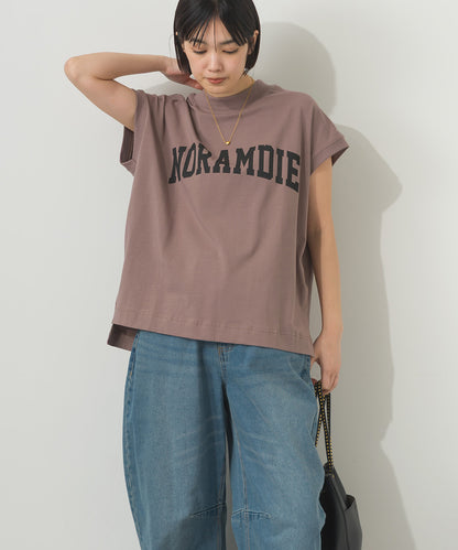 コットンベア天竺フレンチスリーブロゴTシャツ[1125-6120]