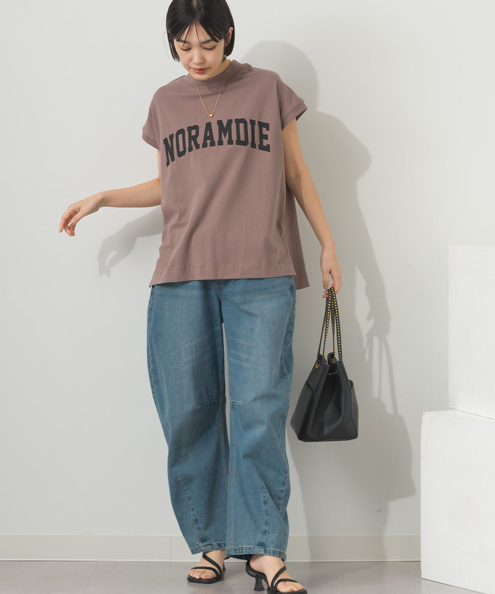 コットンベア天竺フレンチスリーブロゴTシャツ[1125-6120]