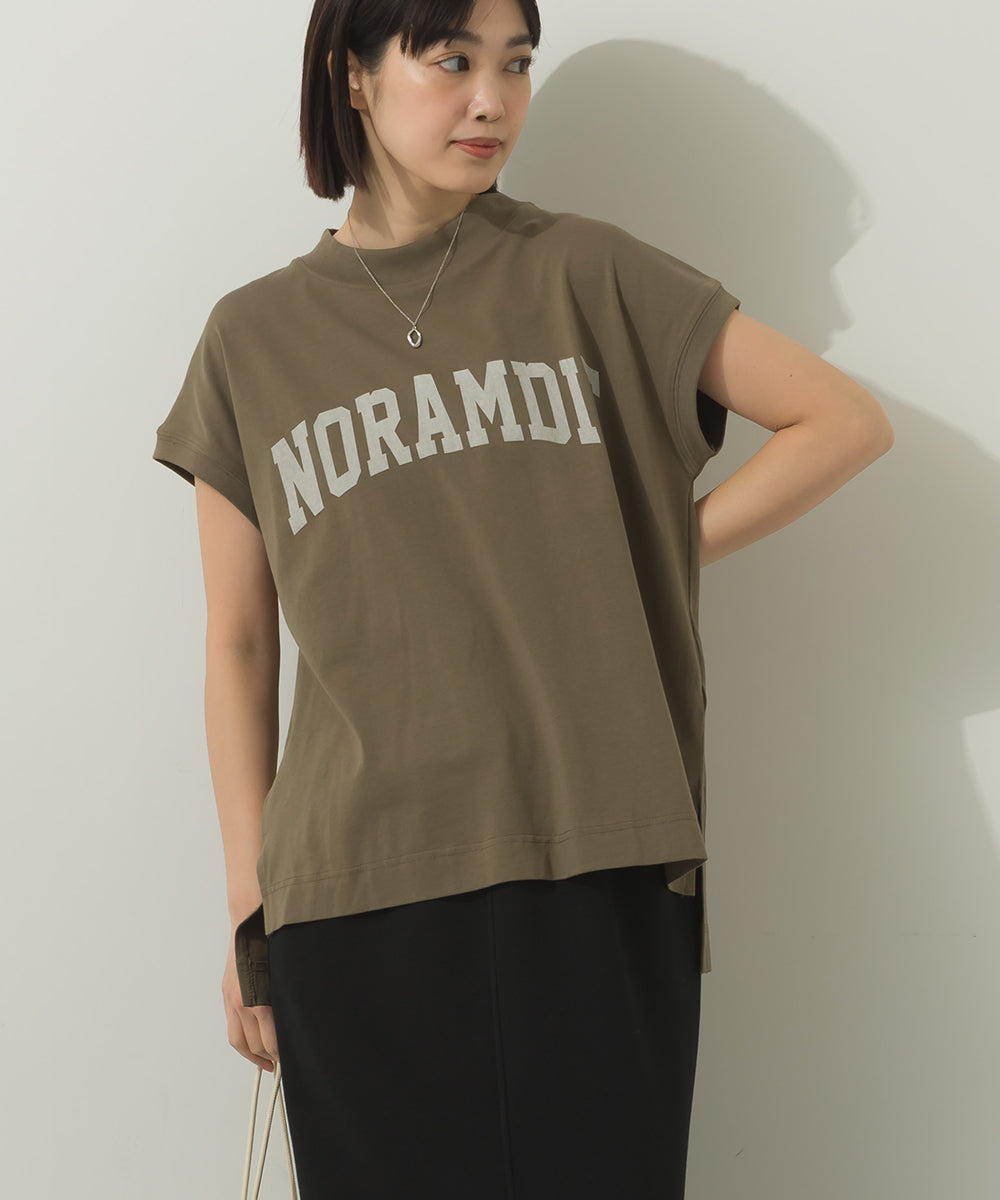 コットンベア天竺フレンチスリーブロゴTシャツ[1125-6120]