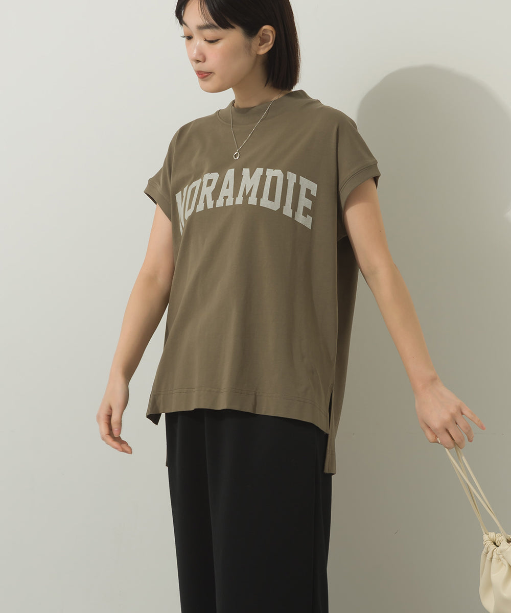 コットンベア天竺フレンチスリーブロゴTシャツ[1125-6120]