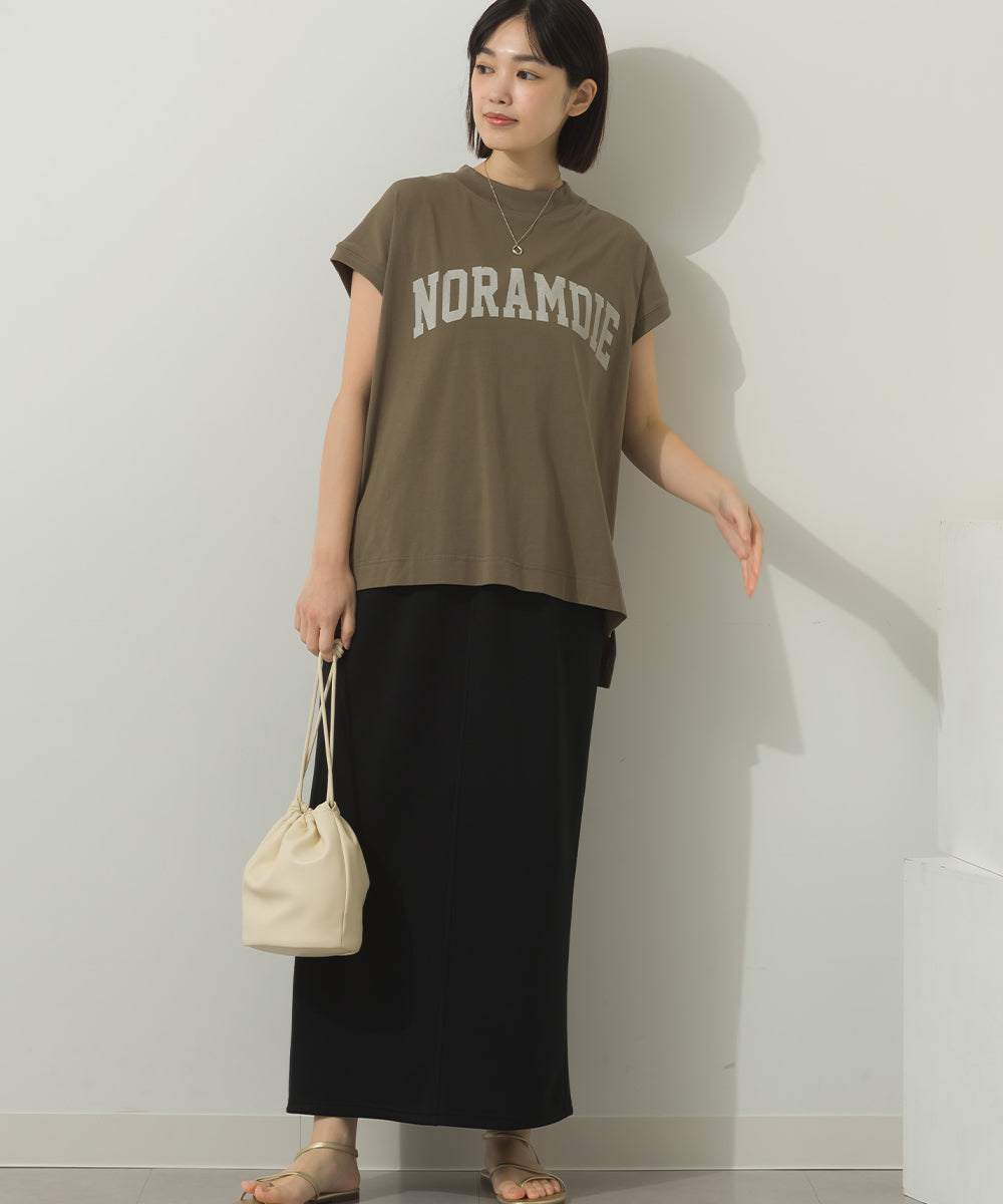 コットンベア天竺フレンチスリーブロゴTシャツ[1125-6120]