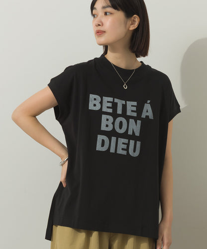 コットンベア天竺フレンチスリーブロゴTシャツ[1125-6120]