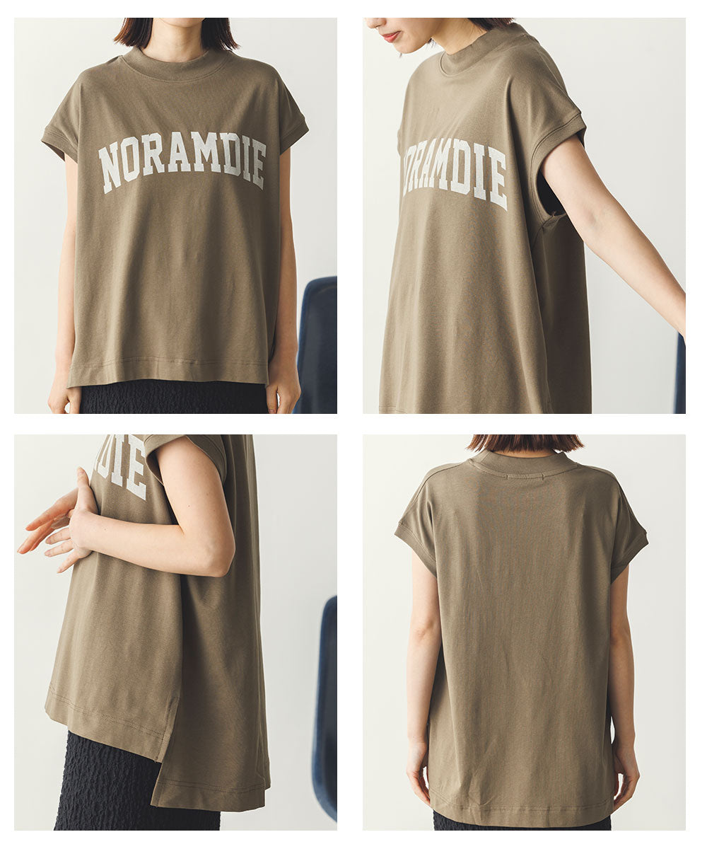 コットンベア天竺フレンチスリーブロゴTシャツ[1125-6120]