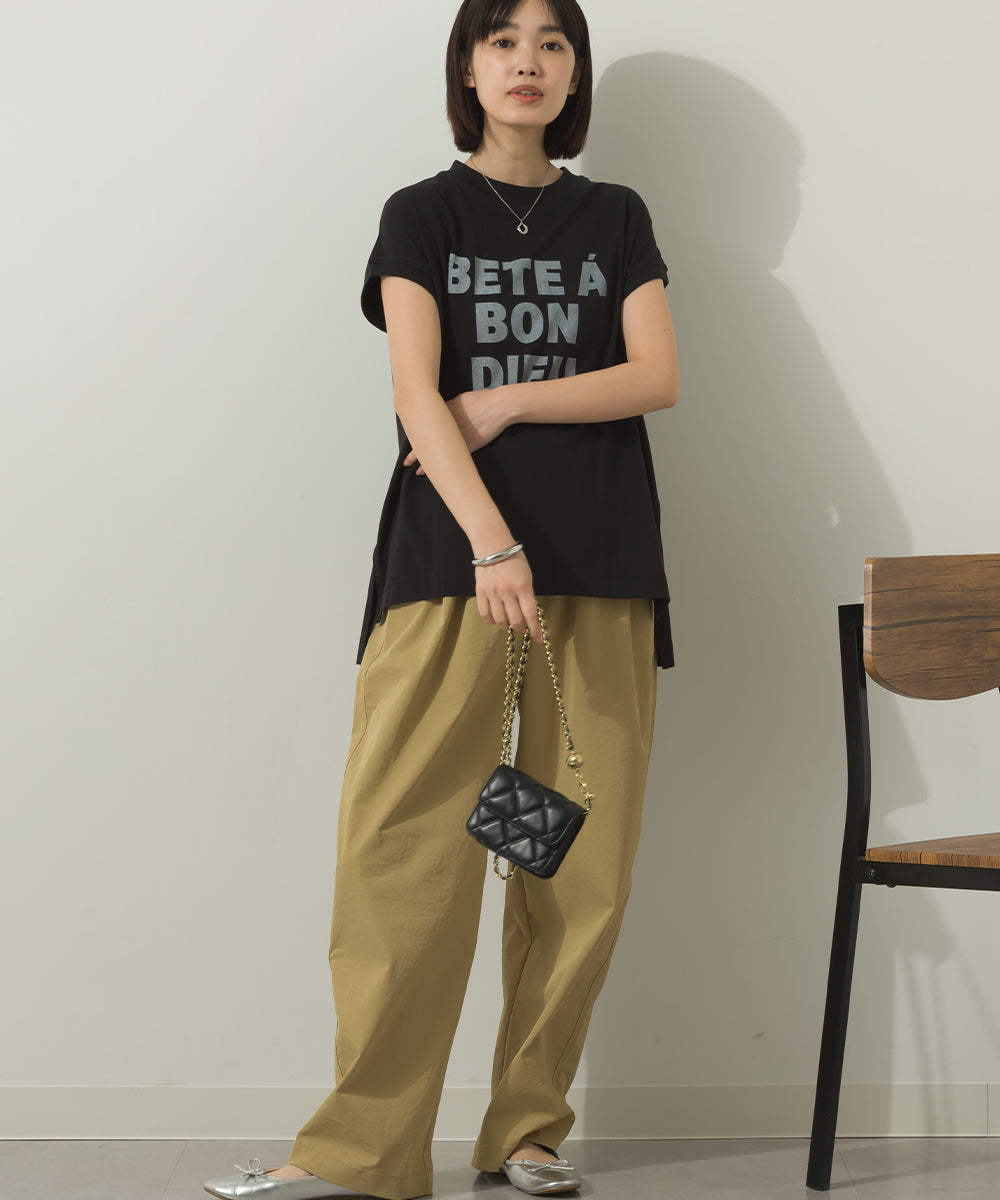 コットンベア天竺フレンチスリーブロゴTシャツ[1125-6120]