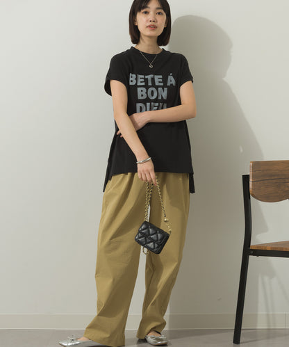 コットンベア天竺フレンチスリーブロゴTシャツ[1125-6120]