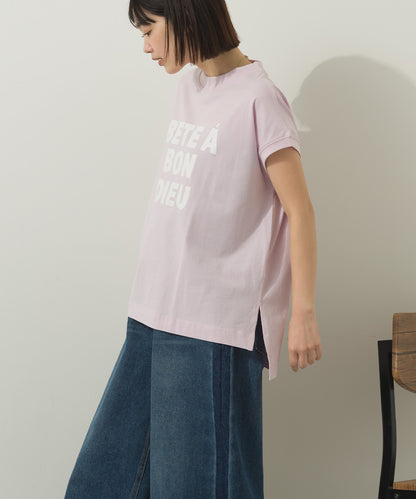 コットンベア天竺フレンチスリーブロゴTシャツ[1125-6120]