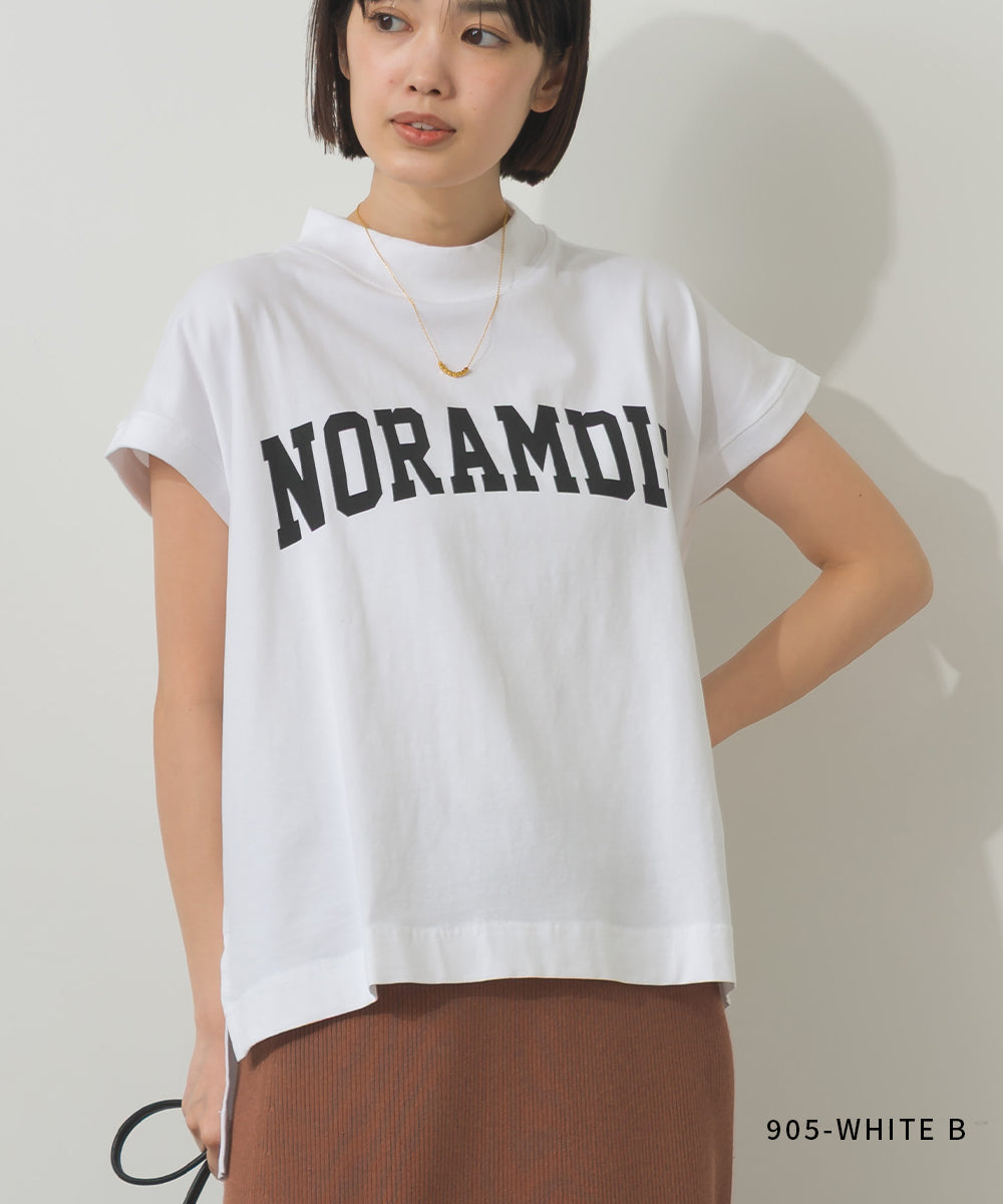 コットンベア天竺フレンチスリーブロゴTシャツ[1125-6120]