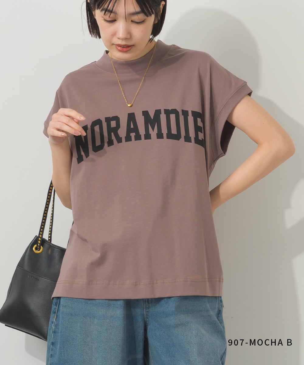 コットンベア天竺フレンチスリーブロゴTシャツ[1125-6120]