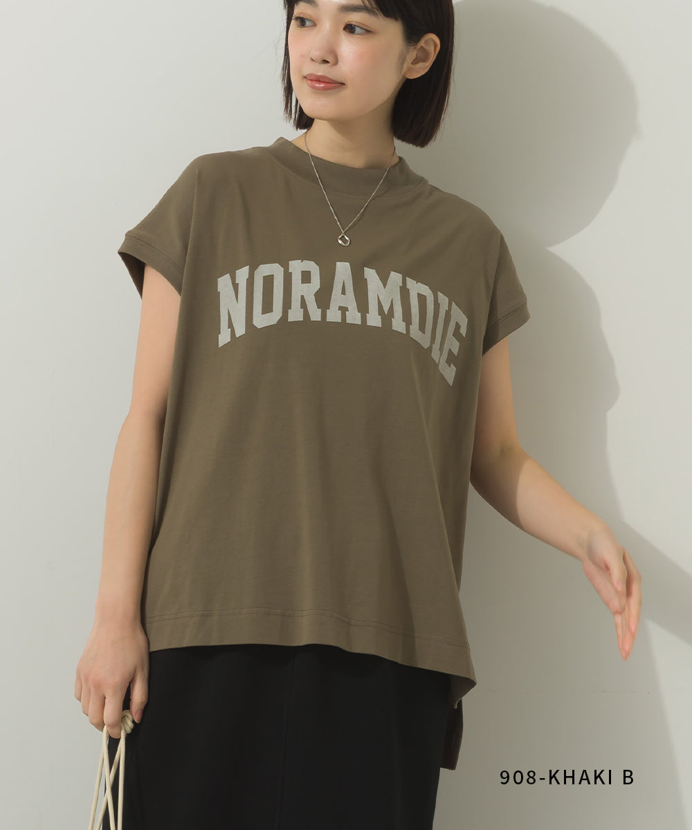 コットンベア天竺フレンチスリーブロゴTシャツ[1125-6120]