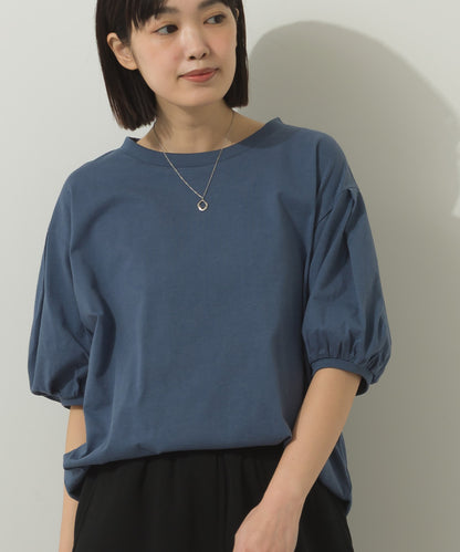 冷感シルクタッチボリューム袖半袖Tシャツ[1125-6135]