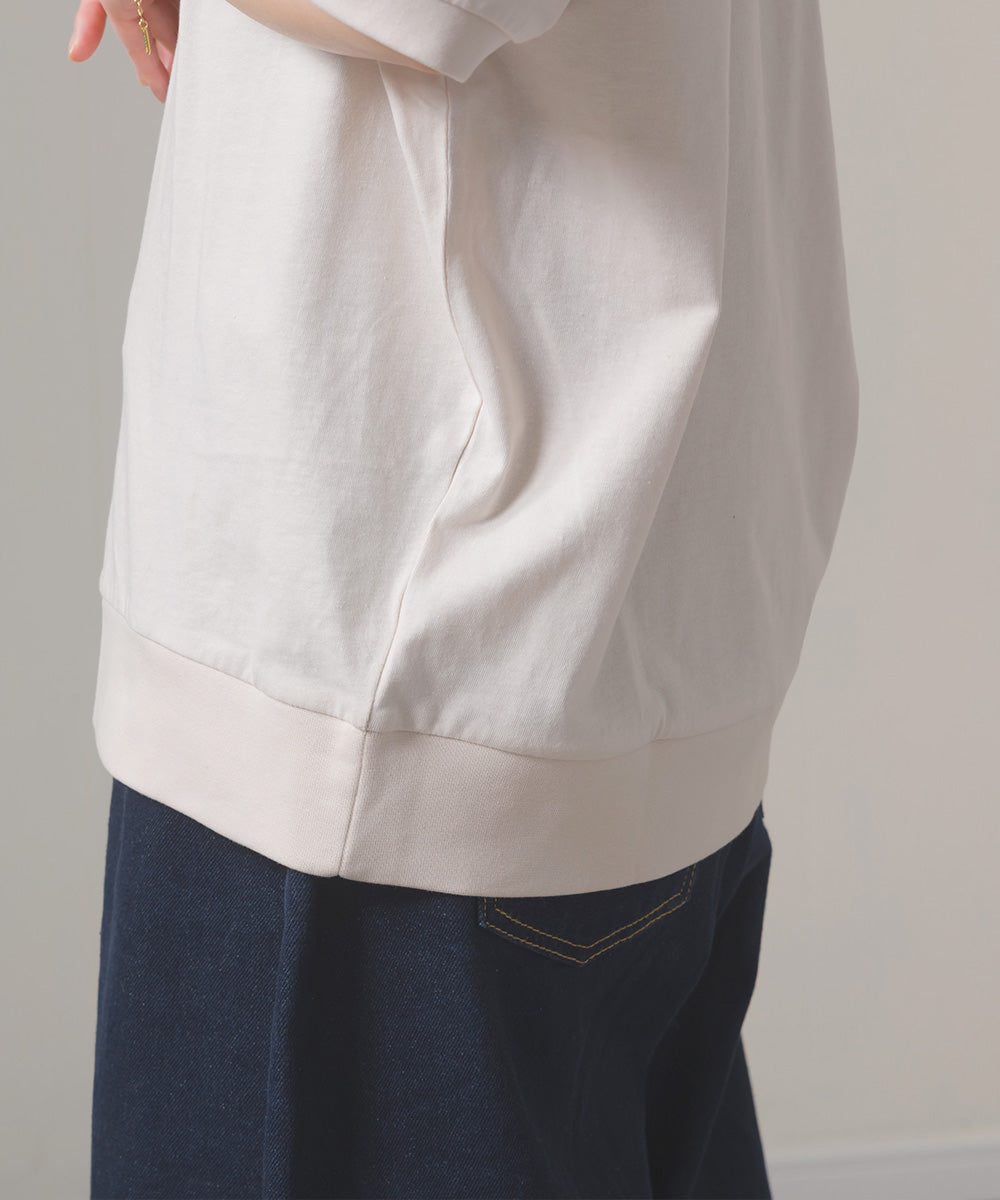 冷感シルクタッチラグランスリーブ5分袖プルオーバー[1125-6136]