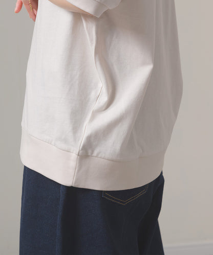 冷感シルクタッチラグランスリーブ5分袖プルオーバー[1125-6136]