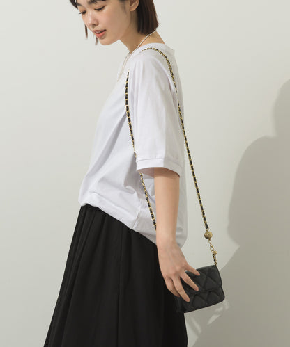 冷感シルクタッチラグランスリーブ5分袖プルオーバー[1125-6136]