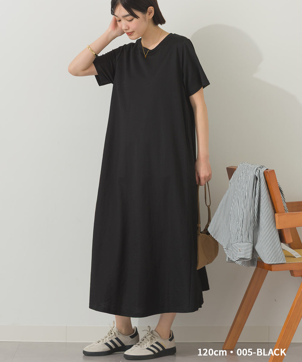 選べる2丈・120cm/125cm 接触冷感レーヨンナイロンラインフレアワンピース[1125-7102]