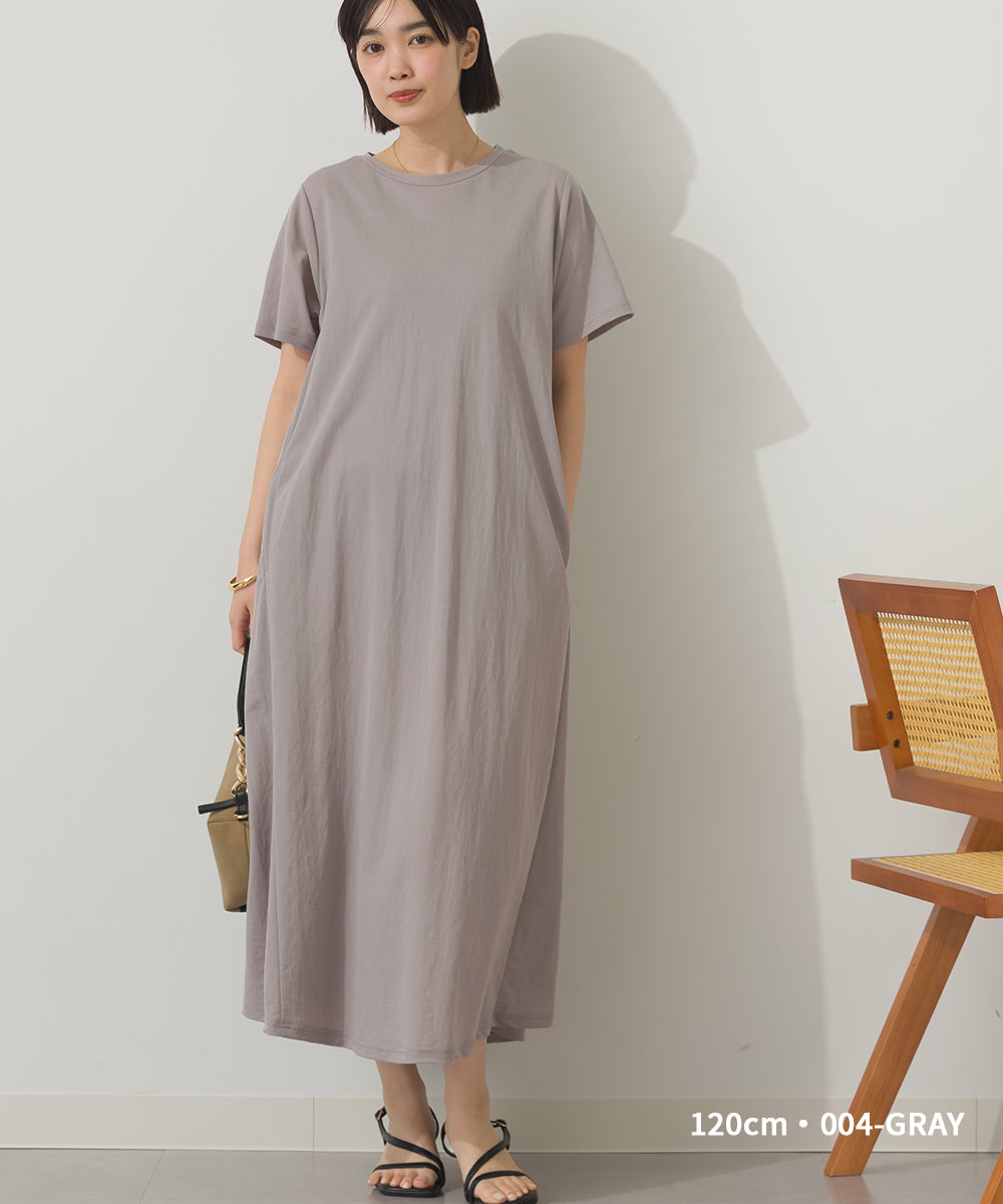 選べる2丈・120cm/125cm 接触冷感レーヨンナイロンラインフレアワンピース[1125-7102]