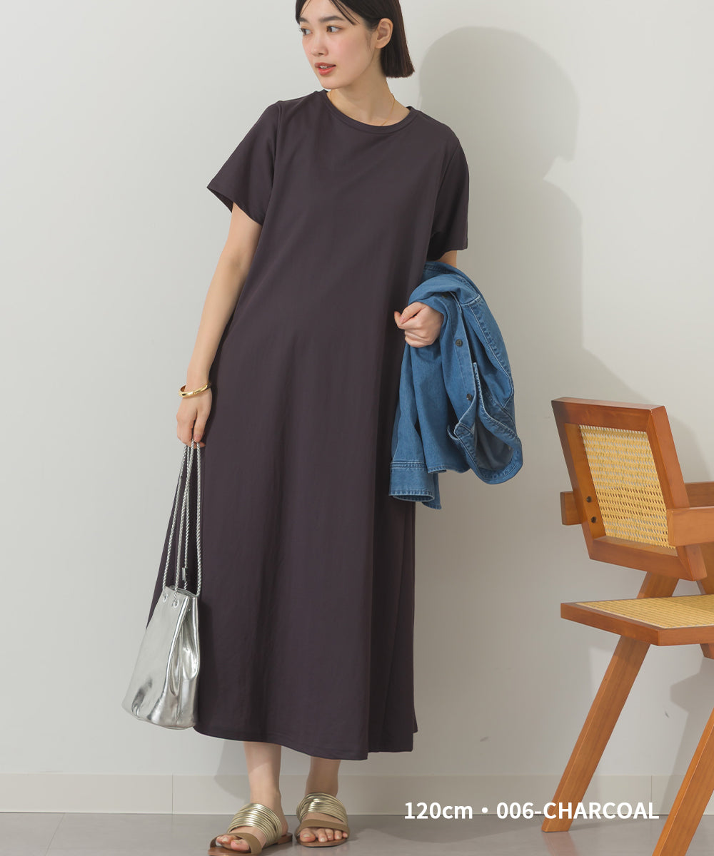選べる2丈・120cm/125cm 接触冷感レーヨンナイロンラインフレアワンピース[1125-7102]