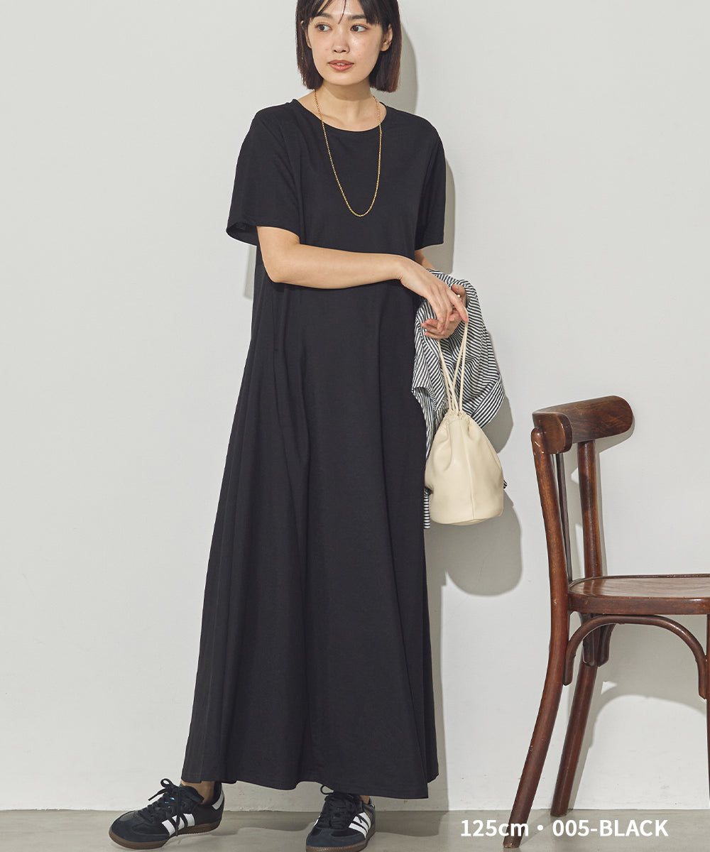 選べる2丈・120cm/125cm 接触冷感レーヨンナイロンラインフレアワンピース[1125-7102]
