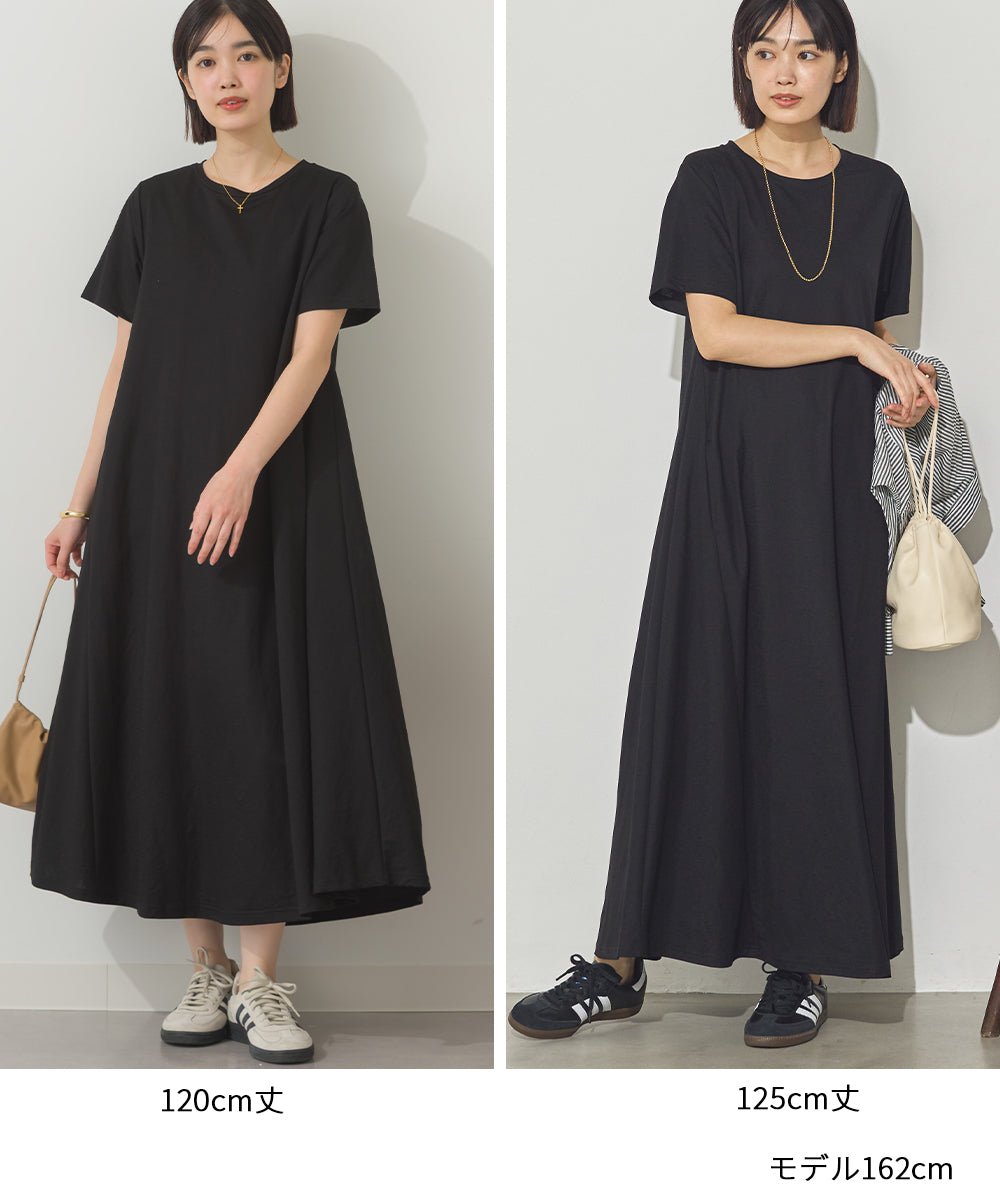 選べる2丈・120cm/125cm 接触冷感レーヨンナイロンラインフレアワンピース[1125-7102]