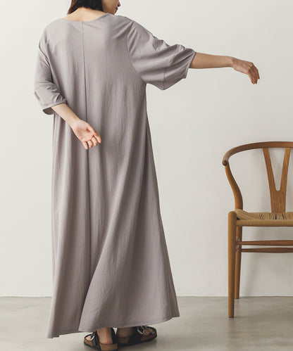 【再入荷】接触冷感ボリューム袖Aラインワンピース[1125-7104]