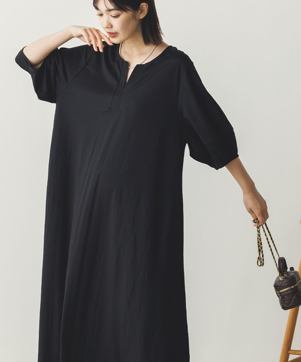 【再入荷】接触冷感ボリューム袖Aラインワンピース[1125-7104]