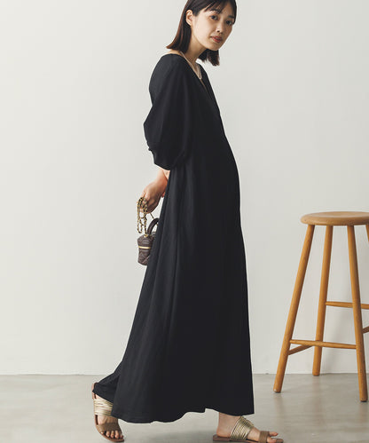 【再入荷】接触冷感ボリューム袖Aラインワンピース[1125-7104]