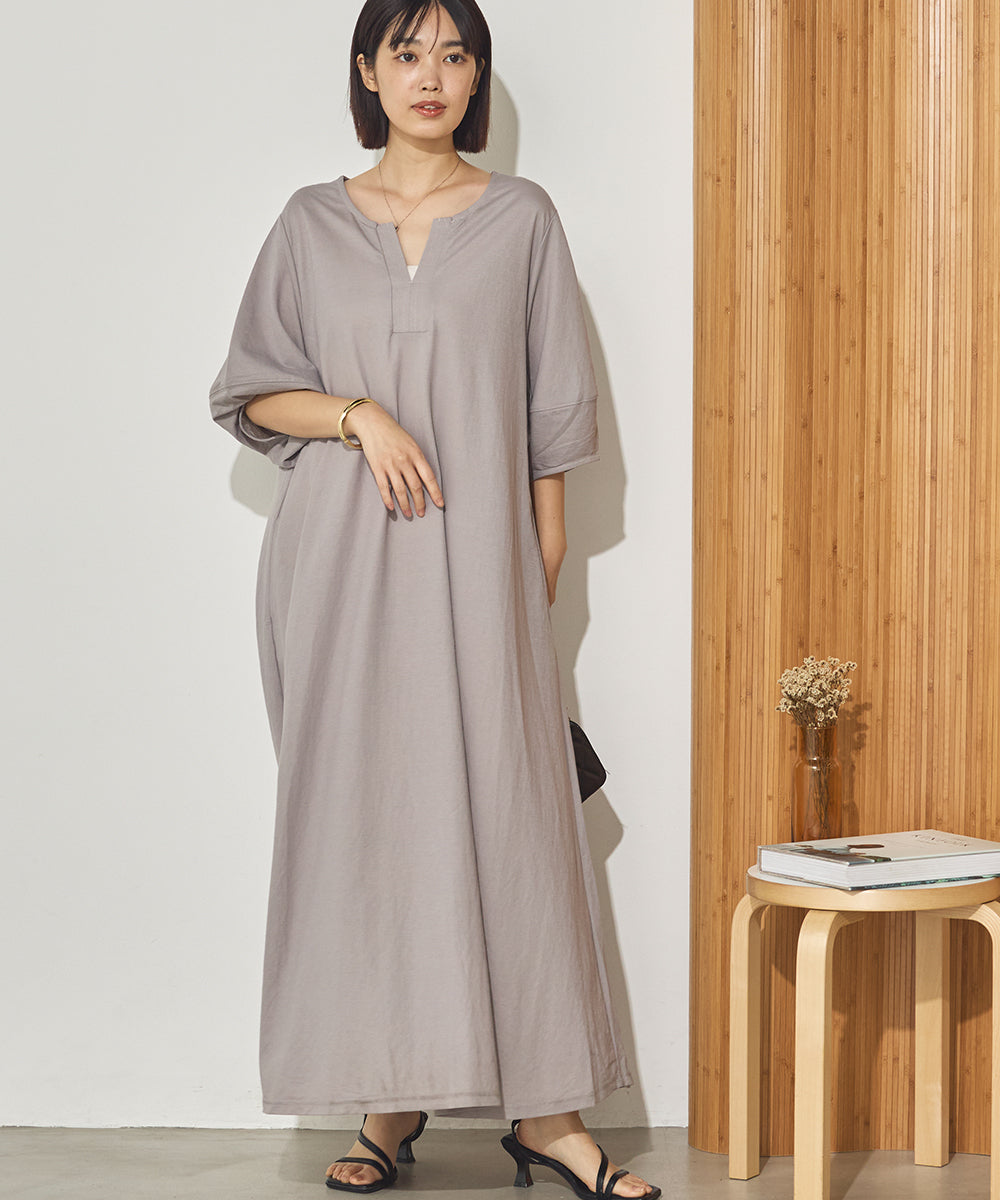 接触冷感ボリューム袖Aラインワンピース[1125-7104] – Sans Souci 34＋