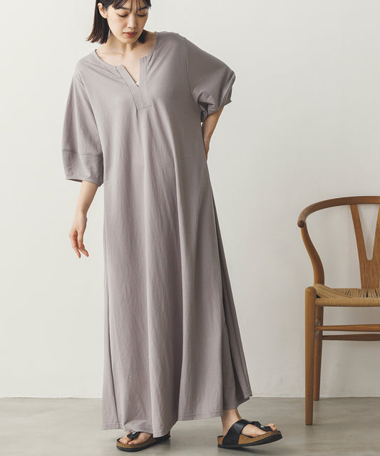 【再入荷】接触冷感ボリューム袖Aラインワンピース[1125-7104]