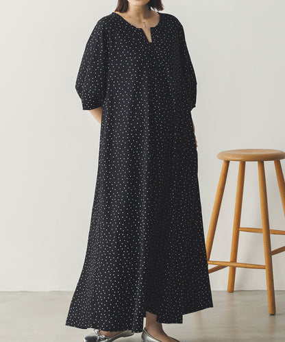 【再入荷】接触冷感ボリューム袖Aラインワンピース[1125-7104]