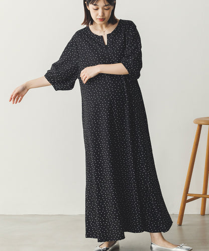 【再入荷】接触冷感ボリューム袖Aラインワンピース[1125-7104]