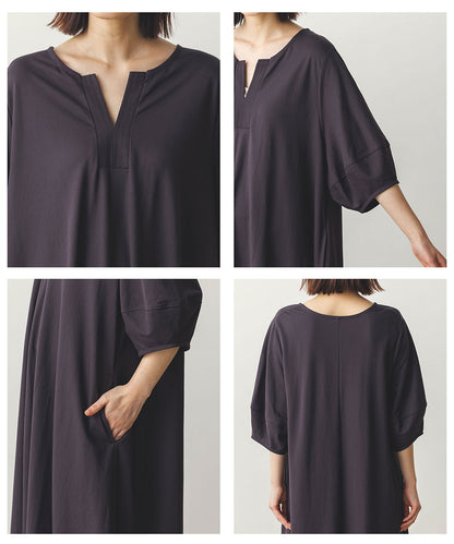 【再入荷】接触冷感ボリューム袖Aラインワンピース[1125-7104]