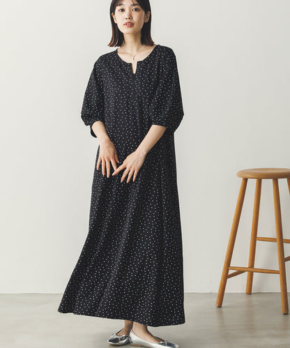 【再入荷】接触冷感ボリューム袖Aラインワンピース[1125-7104]