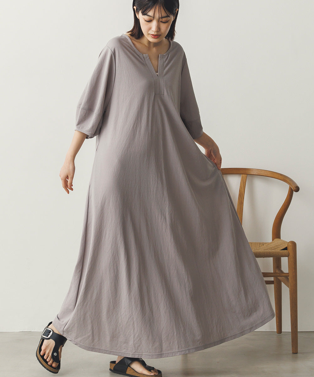 【再入荷】接触冷感ボリューム袖Aラインワンピース[1125-7104]