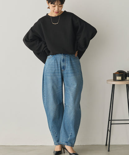 カーブラインバギーデニムパンツ[1225-1006]