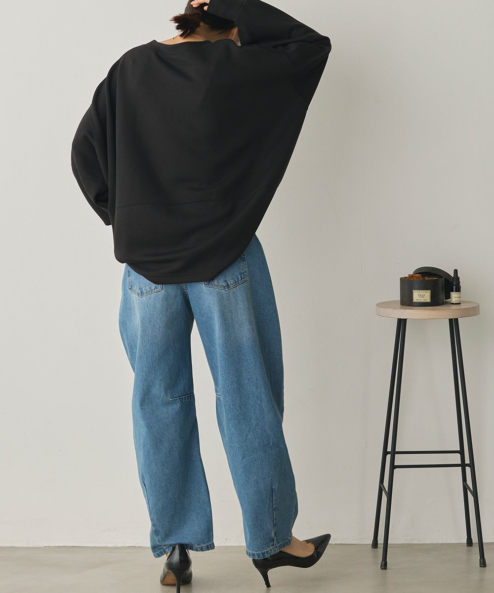 カーブラインバギーデニムパンツ[1225-1006]