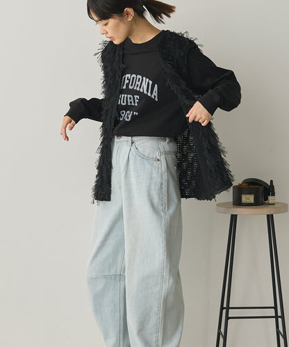 カーブラインバギーデニムパンツ[1225-1006]