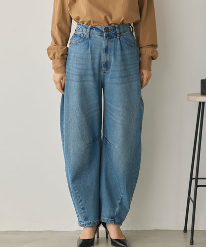 カーブラインバギーデニムパンツ[1225-1006]