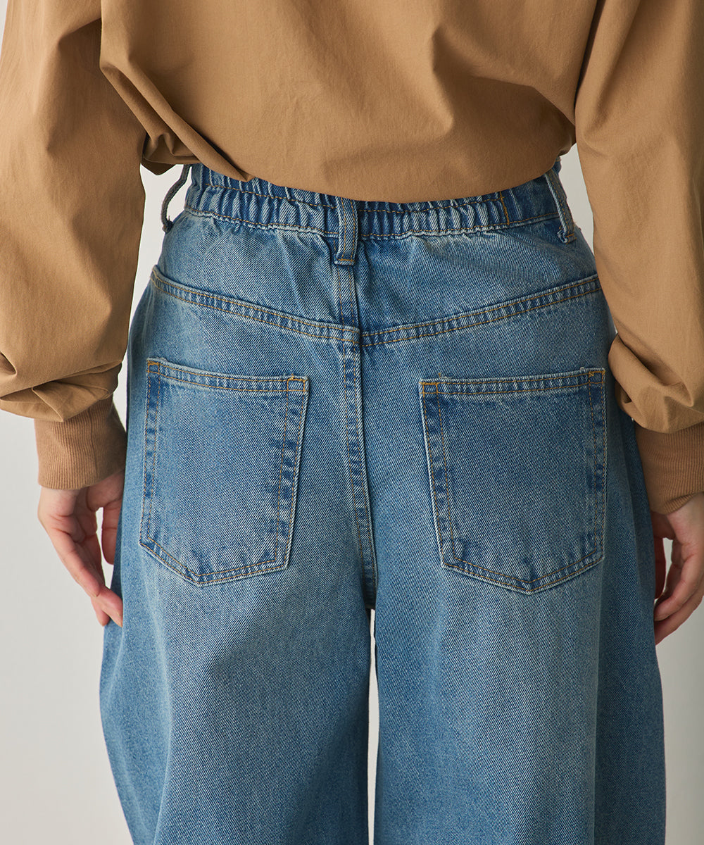 カーブラインバギーデニムパンツ[1225-1006]