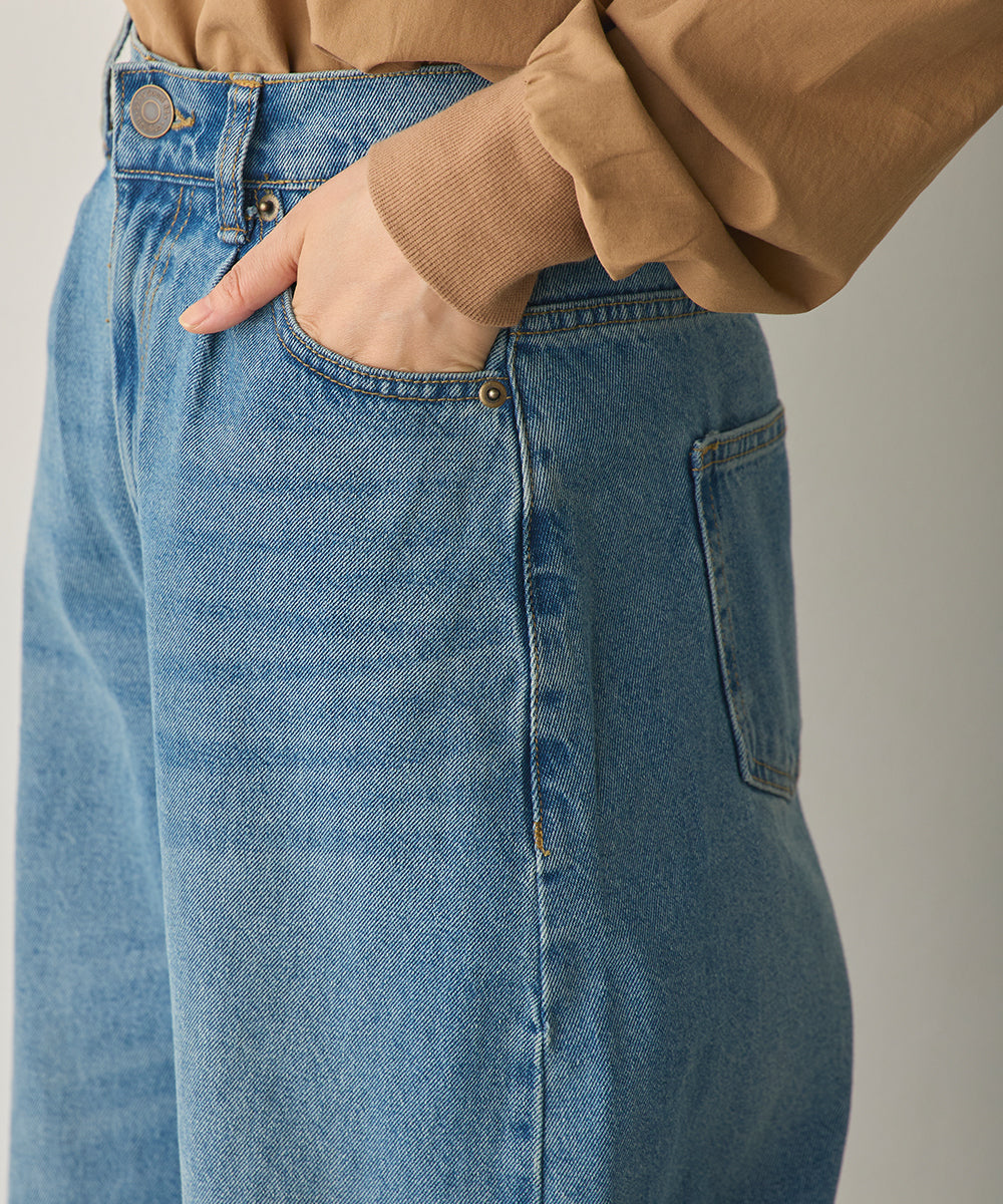 カーブラインバギーデニムパンツ[1225-1006]