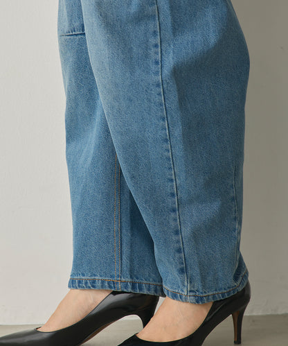 カーブラインバギーデニムパンツ[1225-1006]