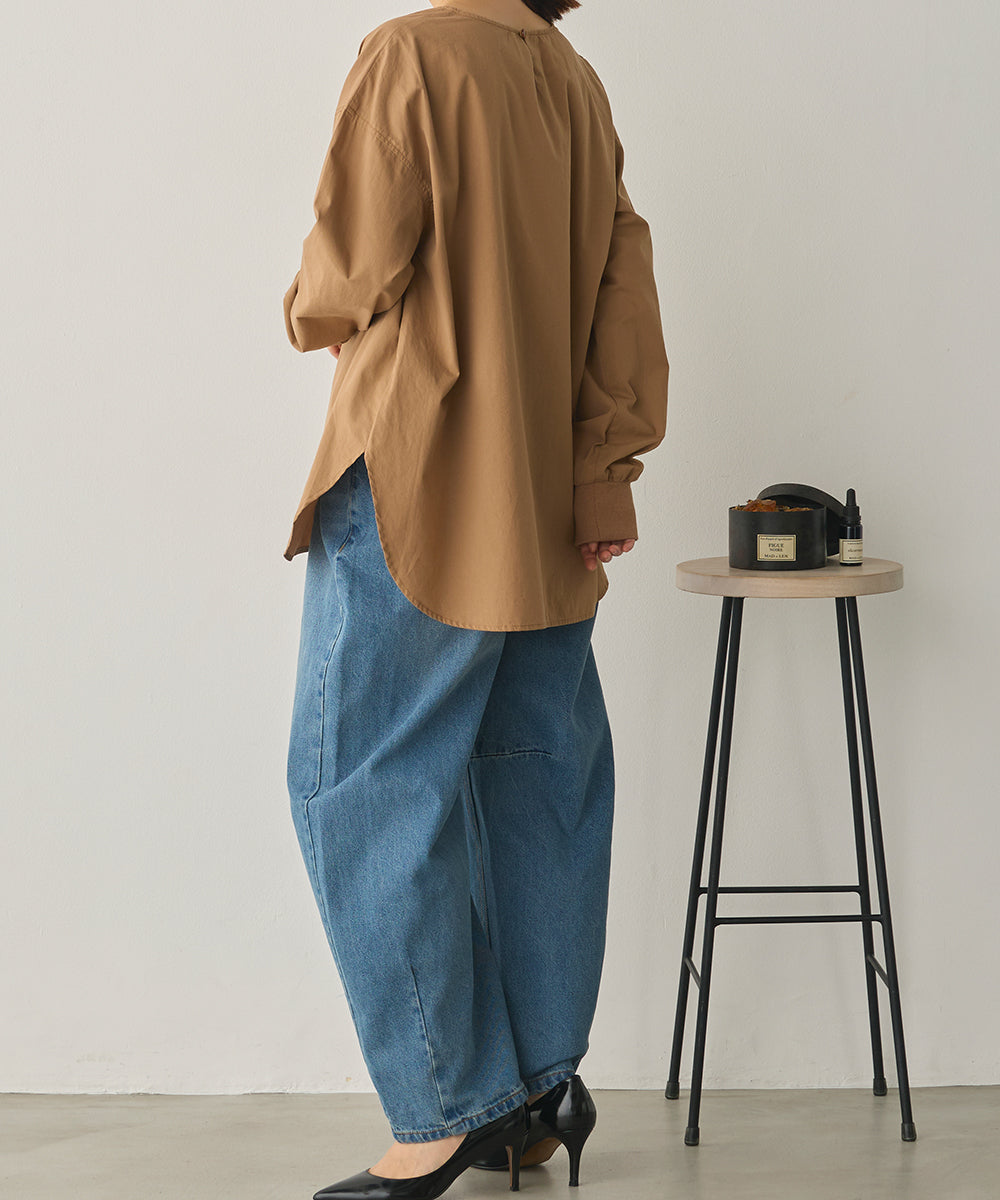 カーブラインバギーデニムパンツ[1225-1006]