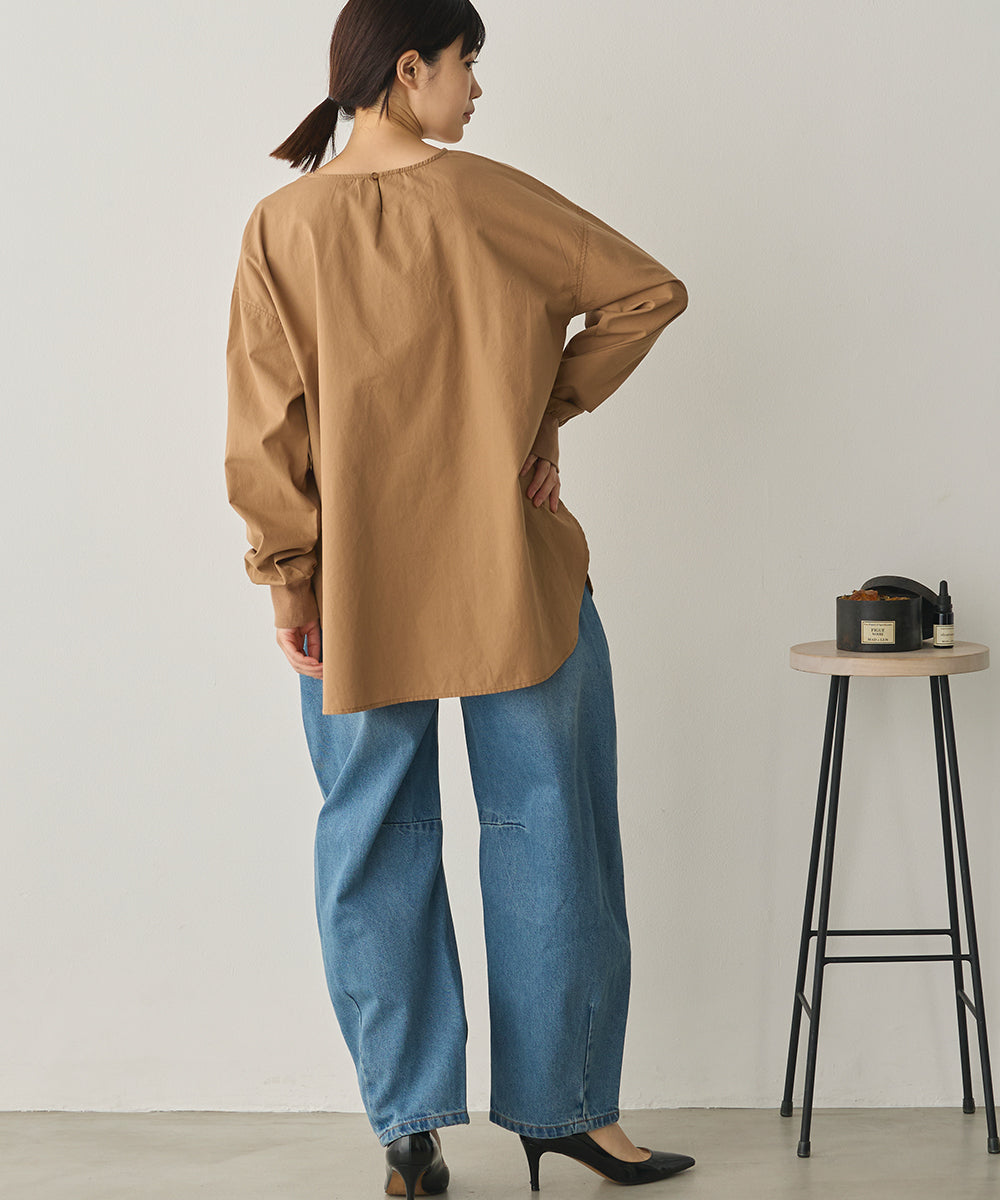 カーブラインバギーデニムパンツ[1225-1006]