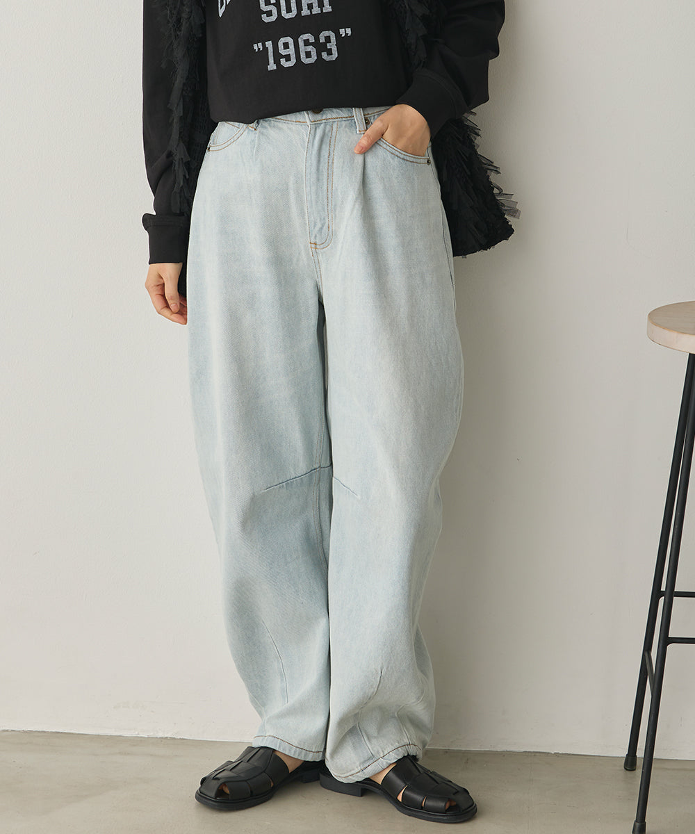 カーブラインバギーデニムパンツ[1225-1006]