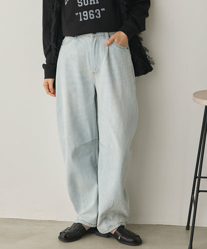 カーブラインバギーデニムパンツ[1225-1006]