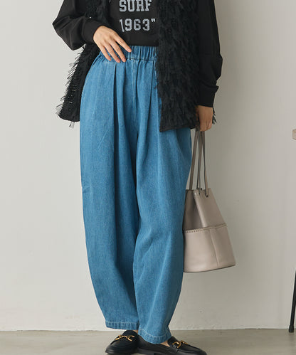 ダンプ＆デニムタックイージーパンツ[1225-1012]