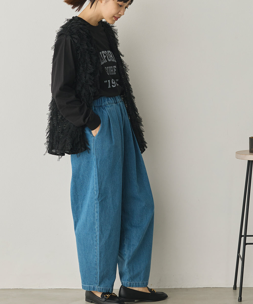 ダンプ＆デニムタックイージーパンツ[1225-1012]