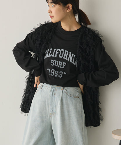 ユニセックスバイオポリウォッシュプリントTシャツ長袖[1225-6123]