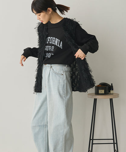 ユニセックスバイオポリウォッシュプリントTシャツ長袖[1225-6123]