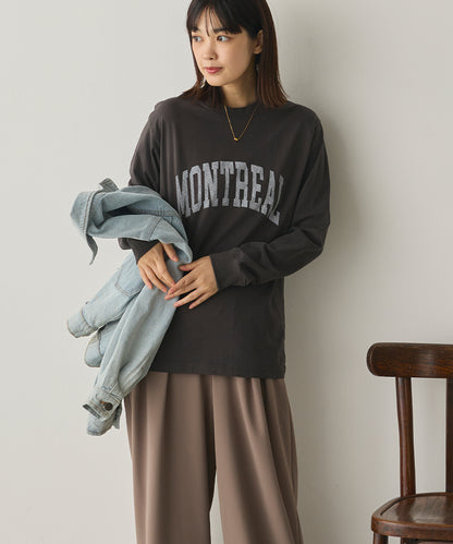 ユニセックスバイオポリウォッシュプリントTシャツ長袖[1225-6123]